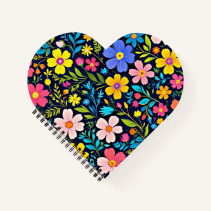 Cuaderno Flores de pintura digital floral Patrón-38875