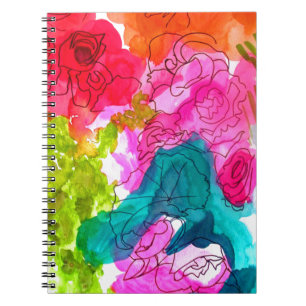 Cuaderno Flores de primavera acuarela arte abstracto
