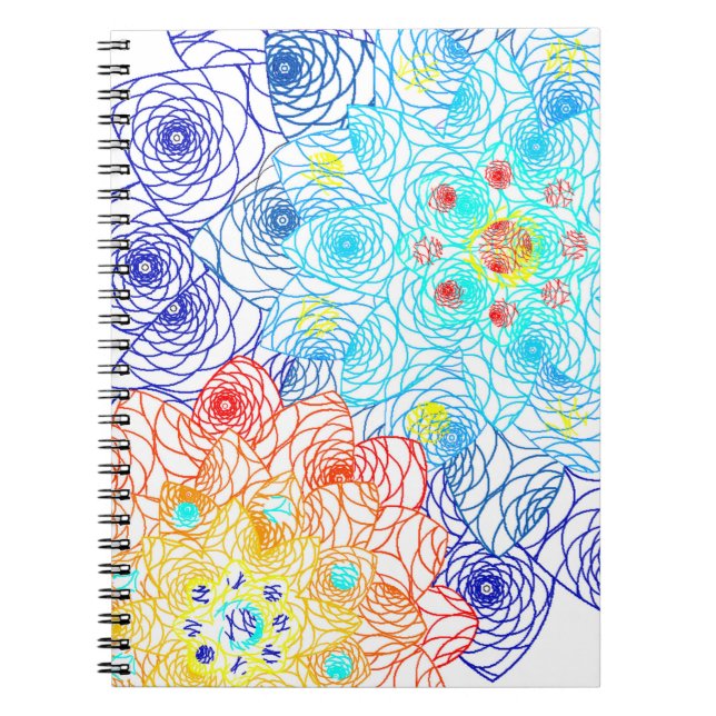 Cuaderno Flores de primavera azul y roja (Frente)