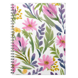 Cuaderno Flores de primavera | Bonito Pastel Floral Acuarel