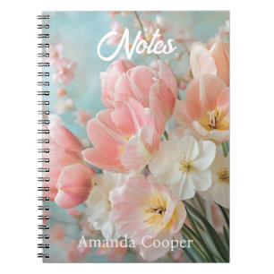 Cuaderno Flores de primavera de pasto suave Diseño Delicado