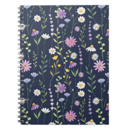 Cuaderno Flores de primavera de patrón de superficie floral