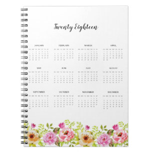 Cuaderno Flores de primavera del calendario 2018