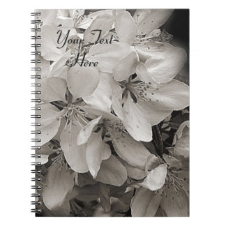 Cuaderno Flores De Primavera Florecen En Blanco Y Negro