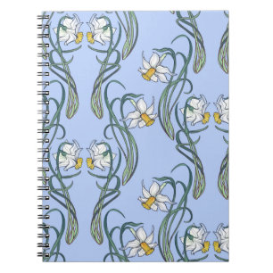 Cuaderno Flores de primavera. Flores de Daffodil entrelazad