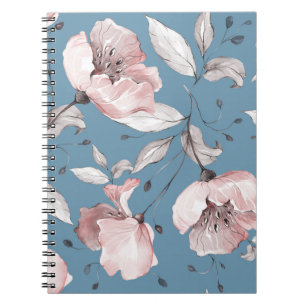 Cuaderno Flores de primavera, hojas, diseño sin fisuras