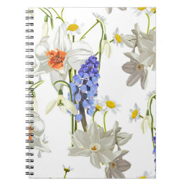 Cuaderno Flores de primavera. Narciso, muscari, margarita. 
