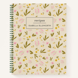 Cuaderno Flores de primavera receta de Personalizado floral