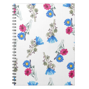 Cuaderno Flores de primavera rosada acuarela Botánica