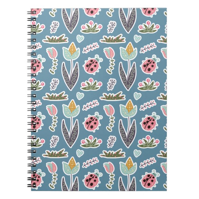 Cuaderno Flores de primavera y patrón de parásitos (Frente)