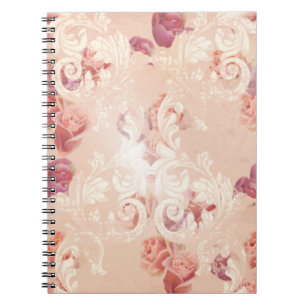 Cuaderno Flores de rosa de época y adornos barrocos