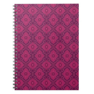 Cuaderno "Flores de rubí" estampado arabesco floral