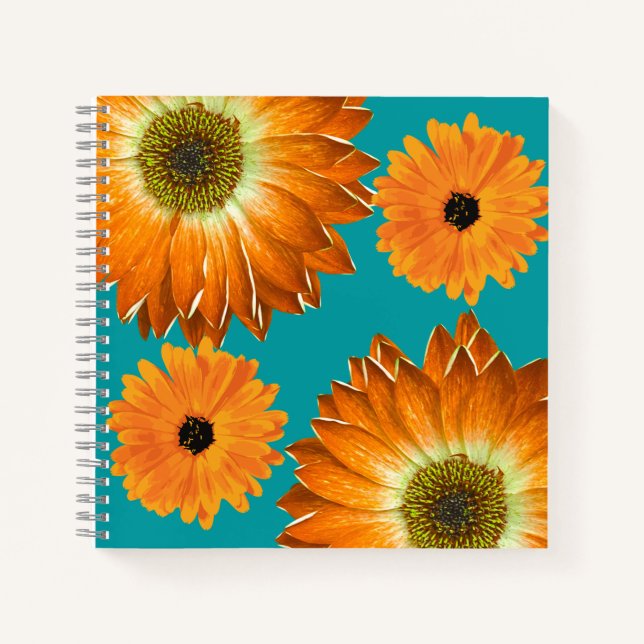 Cuaderno Flores de sol elegantes (Anverso)