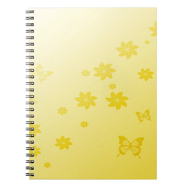 Cuaderno Flores de sol en mariposas (Frente)