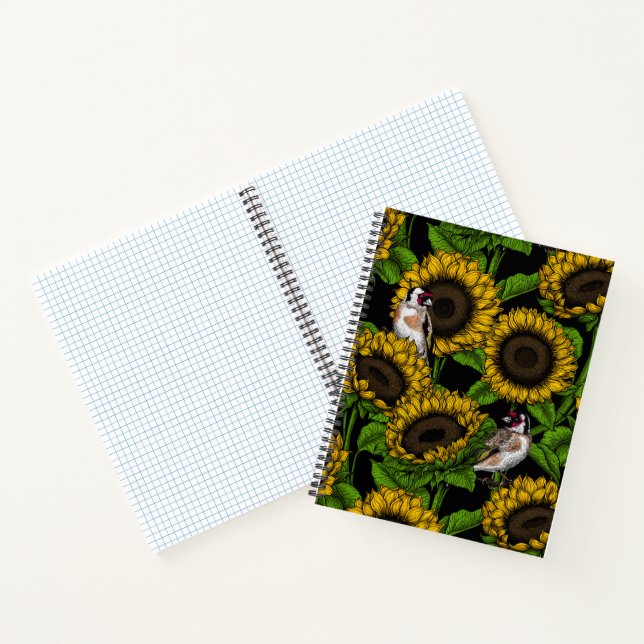 Cuaderno Flores de sol y ataúdes en negro (Interior)