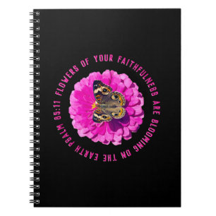 Cuaderno Flores de su fidelidad Flor rosa en negro