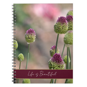 Cuaderno Flores de Trébol Verde Púrpura