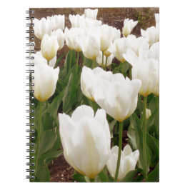 Cuaderno Flores de tulipanes blancos