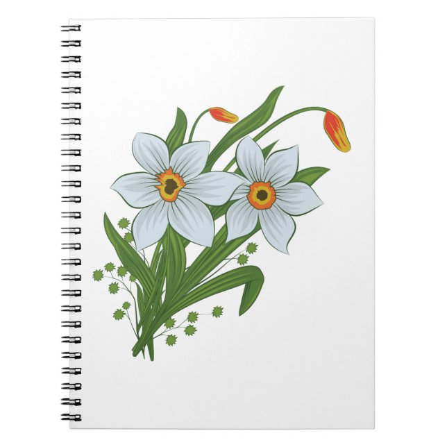 Cuaderno Flores de tulipanes y daffodils (Frente)