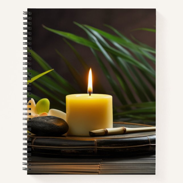 Cuaderno Flores de velas tranquilas y tranquilas (Anverso)