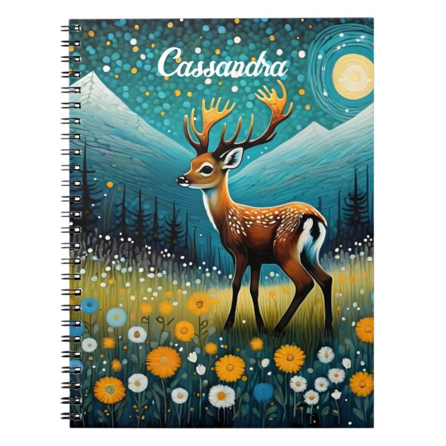 Cuaderno Flores de venado de maíz pradera fantasía (Frente)