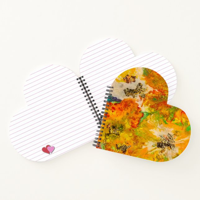 Cuaderno Flores de verano Naranja abstracto con drenaje ama (Interior)