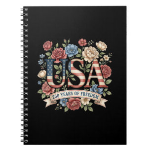 Cuaderno Flores del 250 Aniversario de América EE. UU. 250