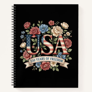 Cuaderno Flores del 250 Aniversario de América EE. UU. 250