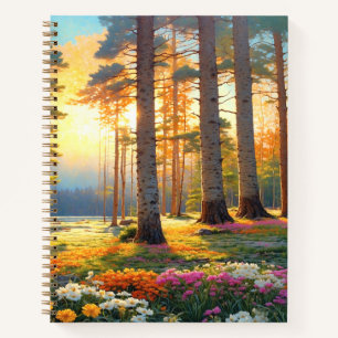Cuaderno Flores del bosque y arte colorido de verano