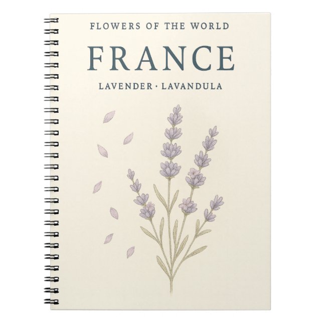 Cuaderno Flores del Mundo — Lavanda de Francia (Frente)