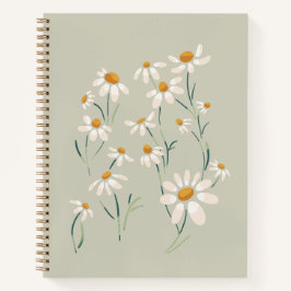 Cuaderno Flores Delicadas De Chamomile, Estética Y Salvaje
