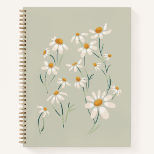 Cuaderno Flores Delicadas De Chamomile, Estética Y Salvaje