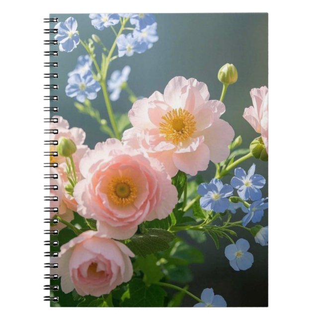 Cuaderno Flores delicadas rosa azul (Frente)