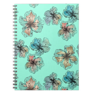Cuaderno Flores dibujadas sin rompecabezas abstractas como