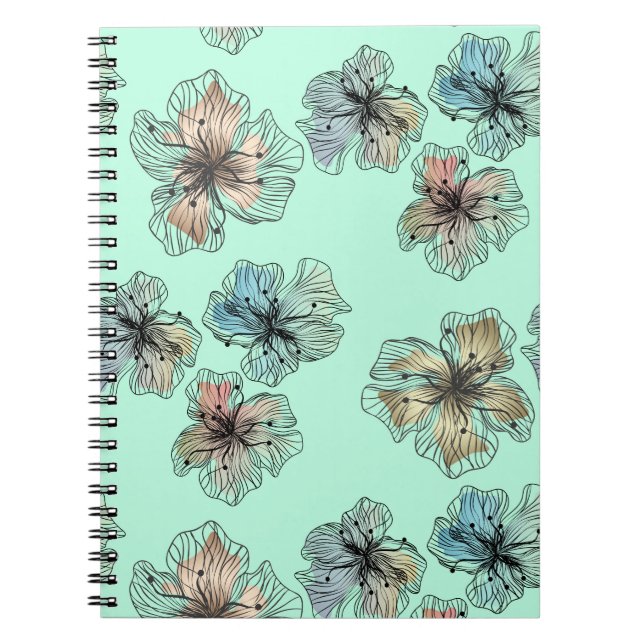 Cuaderno Flores dibujadas sin rompecabezas abstractas como  (Frente)