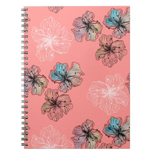 Cuaderno Flores dibujadas sin rompecabezas abstractas como