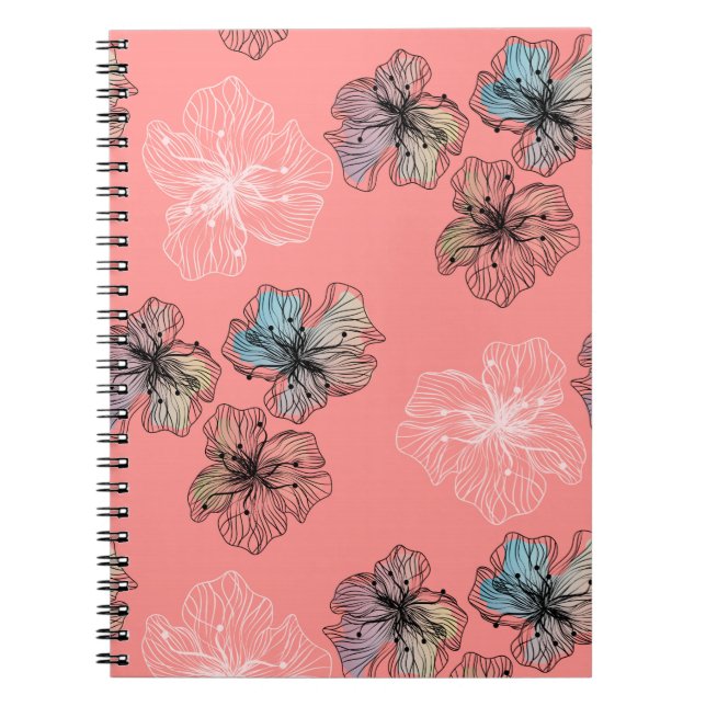 Cuaderno Flores dibujadas sin rompecabezas abstractas como  (Frente)