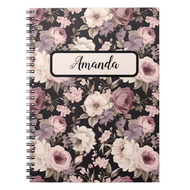 Cuaderno Flores diminutas con patrones florales femeninos s (Frente)