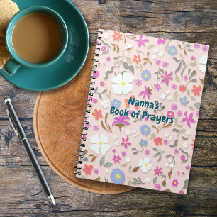 Cuaderno Flores Ditsy Personalizadas Rosadas