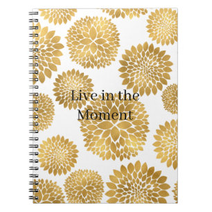 Cuaderno Flores Doradas Elegantes