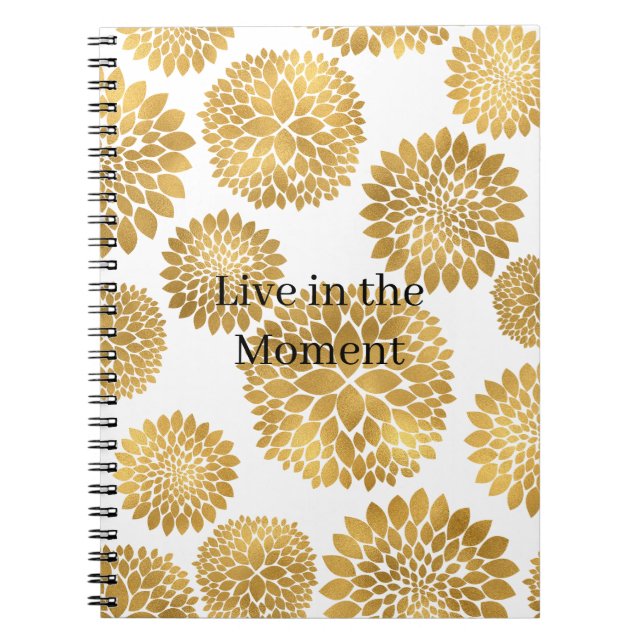 Cuaderno Flores Doradas Elegantes (Frente)