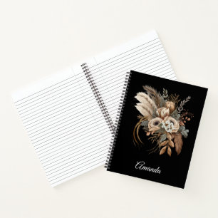 Cuaderno Flores elegantes Foliage y plumas