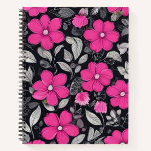 Cuaderno Flores en Rosa Intenso