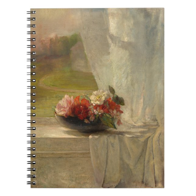 Cuaderno Flores en un bloc de notas de borde de ventana (Frente)