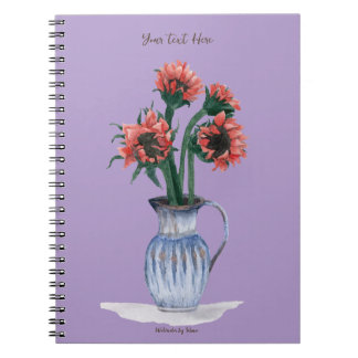Cuaderno Flores en un jarrón acuarela