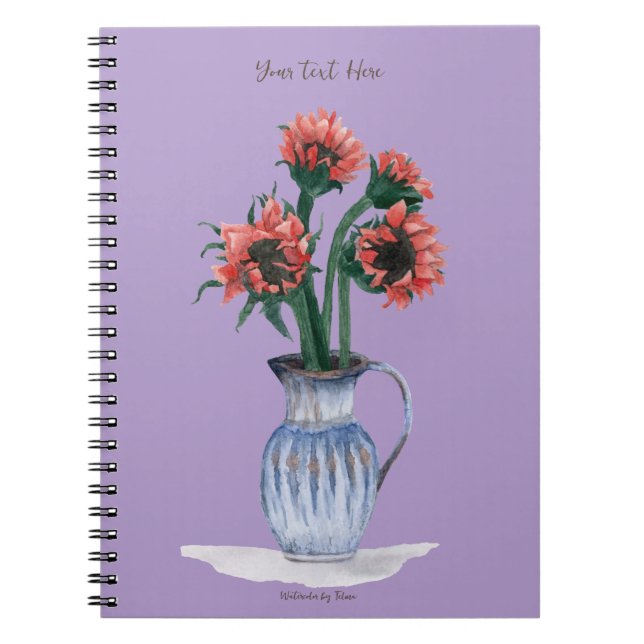 Cuaderno Flores en un jarrón acuarela (Frente)