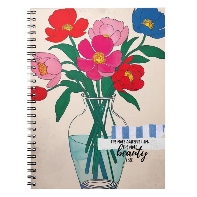 Cuaderno Flores en un Jarrón | Diario de Notas (Frente)