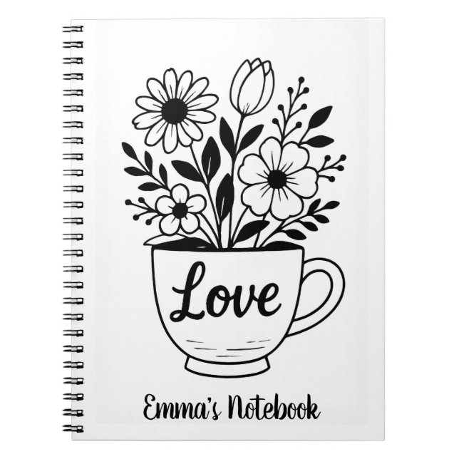 Cuaderno Flores en una taza de té (Frente)