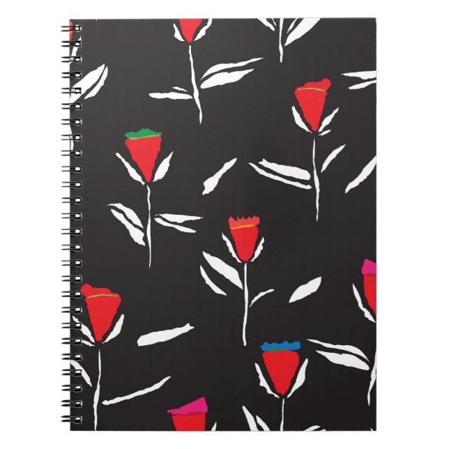 Cuaderno Flores estilizadas: Elegancia de patrones de época (Frente)