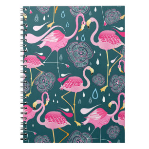 Cuaderno Flores Flamingos: Gráfica Oscura Sin Maravillas.